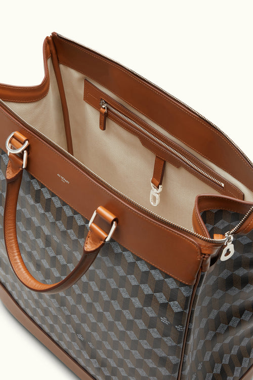 Greenwich tote cloth weekend bag Louis Vuitton Brown in Fabric